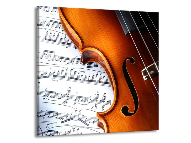 Glas schilderij Muziek | Wit, Bruin, Zwart | 70x70cm 1Luik