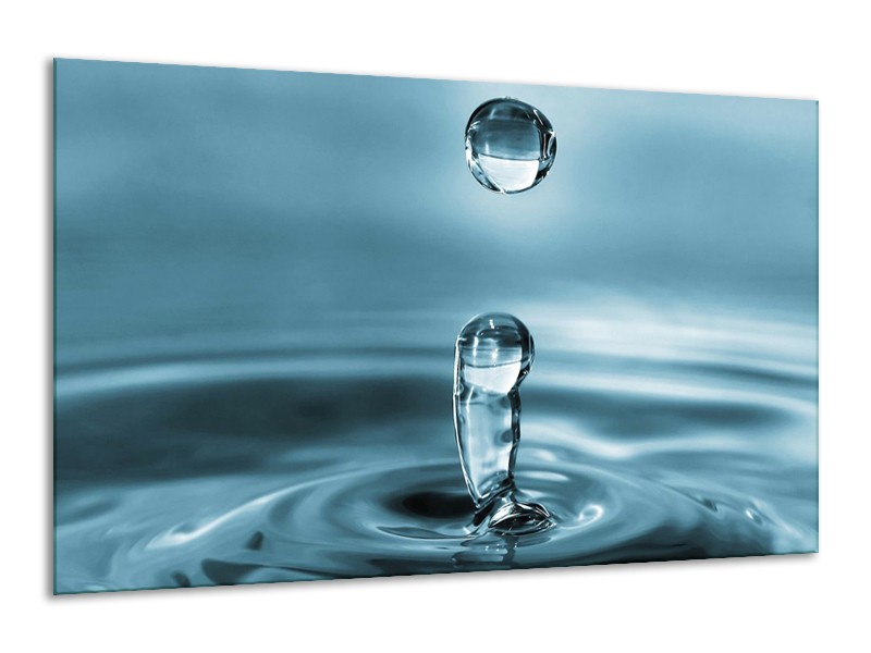 Canvas schilderij Druppels | Blauw, Wit | 120x70cm 1Luik