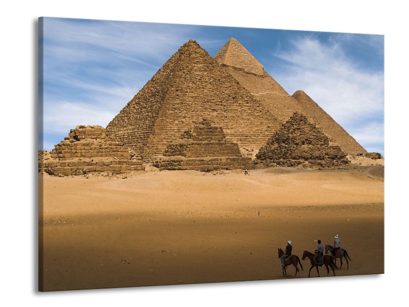 Glas schilderij Piramide | Bruin, Blauw, Wit | 100x70cm 1Luik