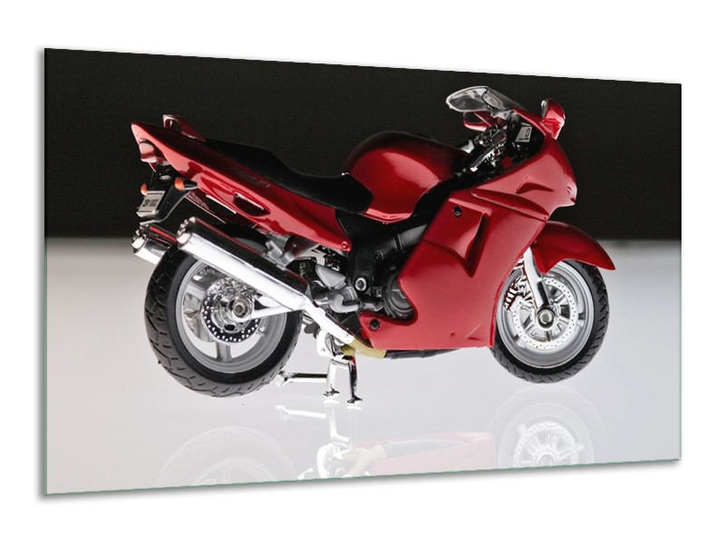 Glas schilderij Motor | Rood, Zwart, Wit | 120x70cm 1Luik