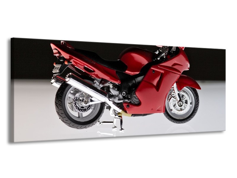 Glas schilderij Motor | Rood, Zwart, Wit | 145x58cm 1Luik