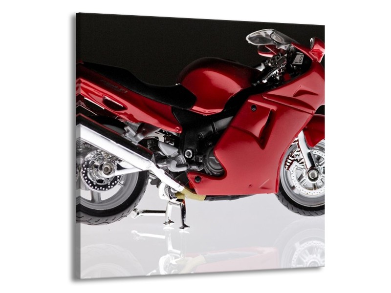 Glas schilderij Motor | Rood, Zwart, Wit | 50x50cm 1Luik