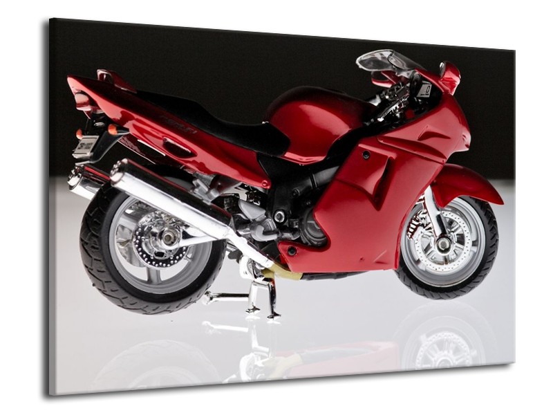 Glas schilderij Motor | Rood, Zwart, Wit | 70x50cm 1Luik