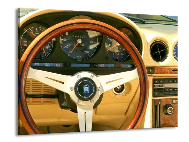 Glas schilderij Auto | Geel, Bruin, Zwart | 100x70cm 1Luik