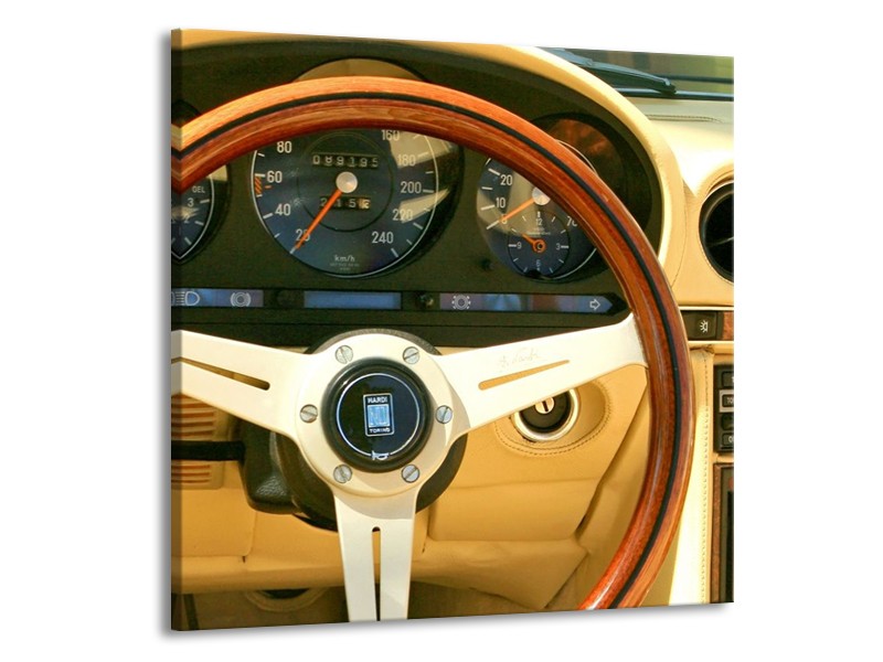 Glas schilderij Auto | Geel, Bruin, Zwart | 70x70cm 1Luik