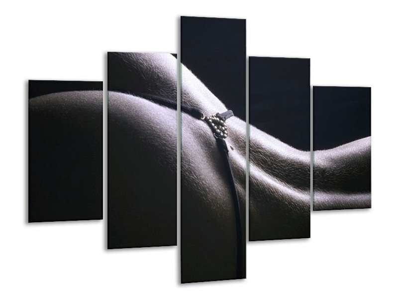 Canvas schilderij Billen | Grijs, Wit, Zwart | 100x70cm 5Luik