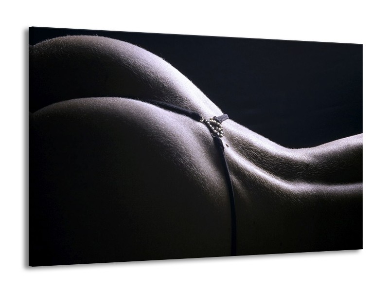 Canvas schilderij Billen | Grijs, Wit, Zwart | 140x90cm 1Luik