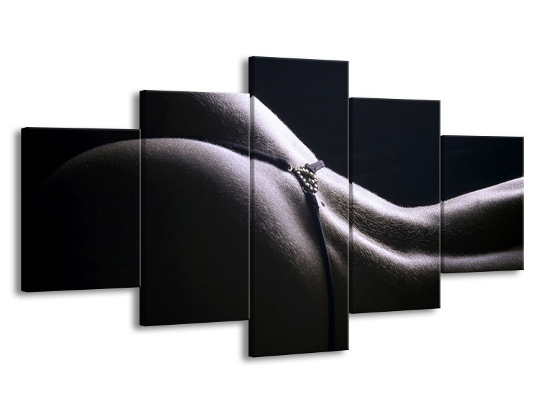 Canvas schilderij Billen | Grijs, Wit, Zwart | 150x80cm 5Luik