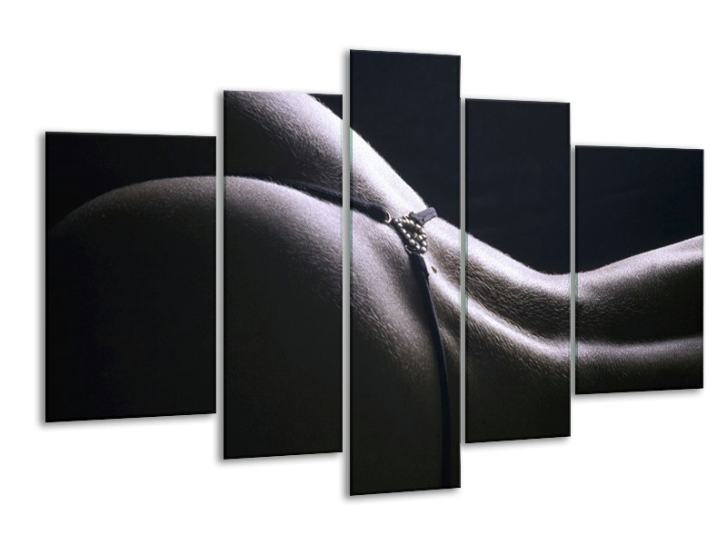 Glas schilderij Billen | Grijs, Wit, Zwart | 170x100cm 5Luik