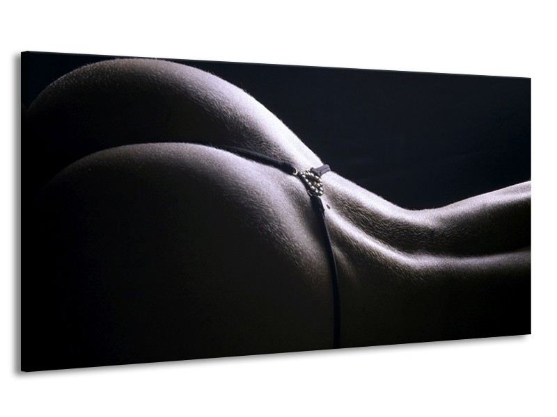 Canvas schilderij Billen | Grijs, Wit, Zwart | 170x90cm 1Luik
