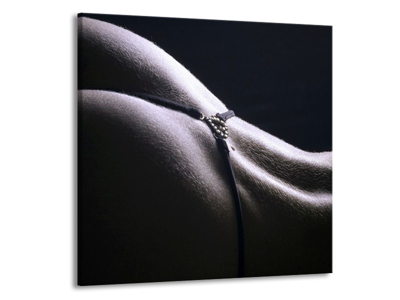 Canvas schilderij Billen | Grijs, Wit, Zwart | 50x50cm 1Luik