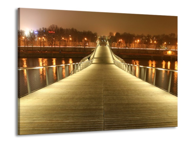 Canvas schilderij Bruggen | Goud, Geel, Bruin | 100x70cm 1Luik