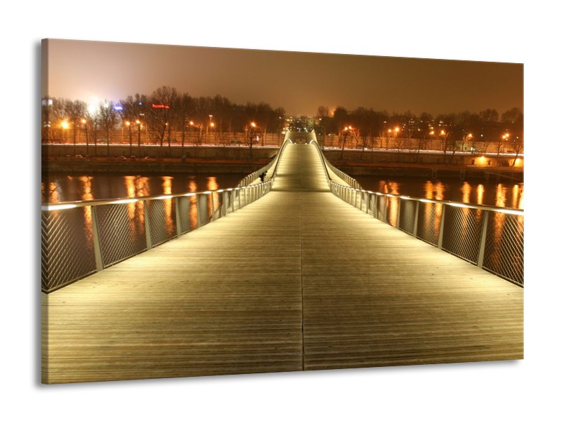 Canvas schilderij Bruggen | Goud, Geel, Bruin | 140x90cm 1Luik