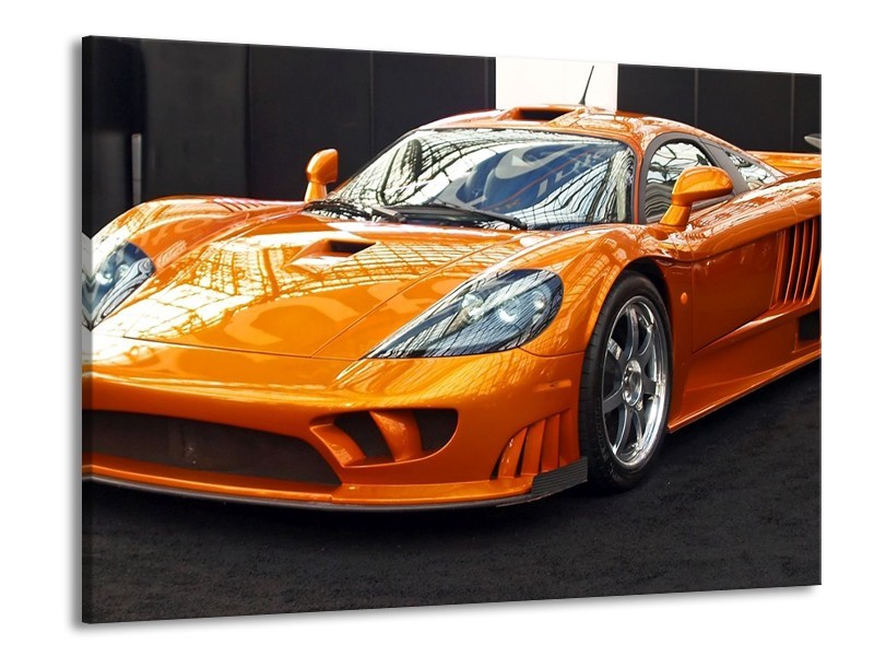 Glas schilderij Auto | Oranje, Grijs, Wit | 100x70cm 1Luik