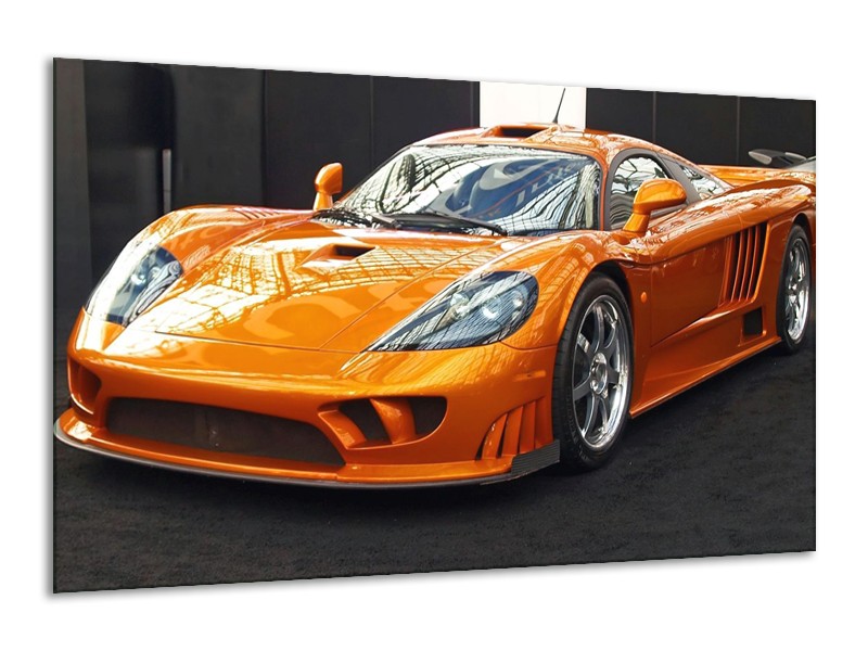 Glas schilderij Auto | Oranje, Grijs, Wit | 120x70cm 1Luik