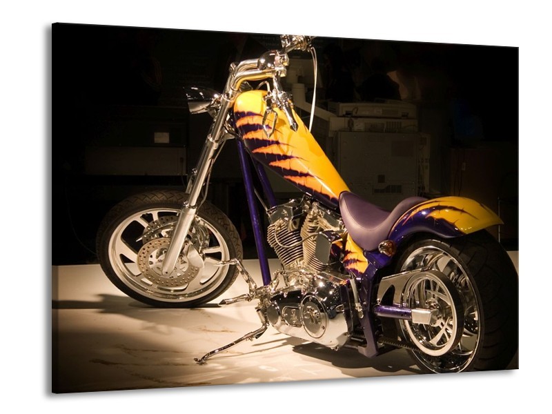 Glas schilderij Motor | Geel, Paars, Zwart | 100x70cm 1Luik