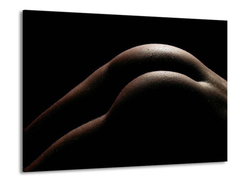 Canvas schilderij Billen | Zwart, Wit, Bruin | 100x70cm 1Luik