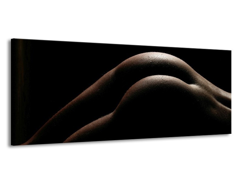 Canvas schilderij Billen | Zwart, Wit, Bruin | 145x58cm 1Luik