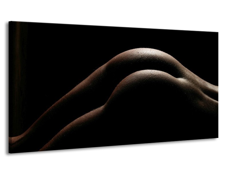 Canvas schilderij Billen | Zwart, Wit, Bruin | 170x90cm 1Luik