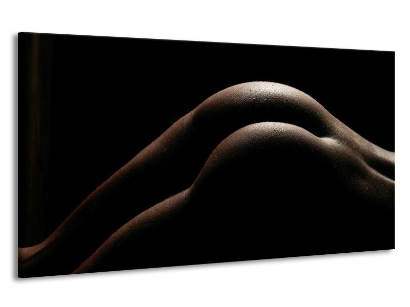 Canvas schilderij Billen | Zwart, Wit, Bruin | 190x100cm 1Luik