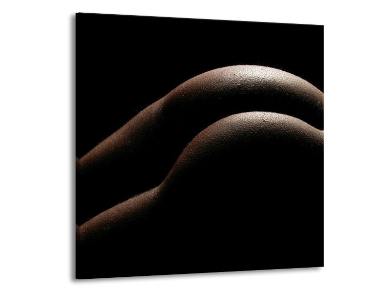 Canvas schilderij Billen | Zwart, Wit, Bruin | 50x50cm 1Luik