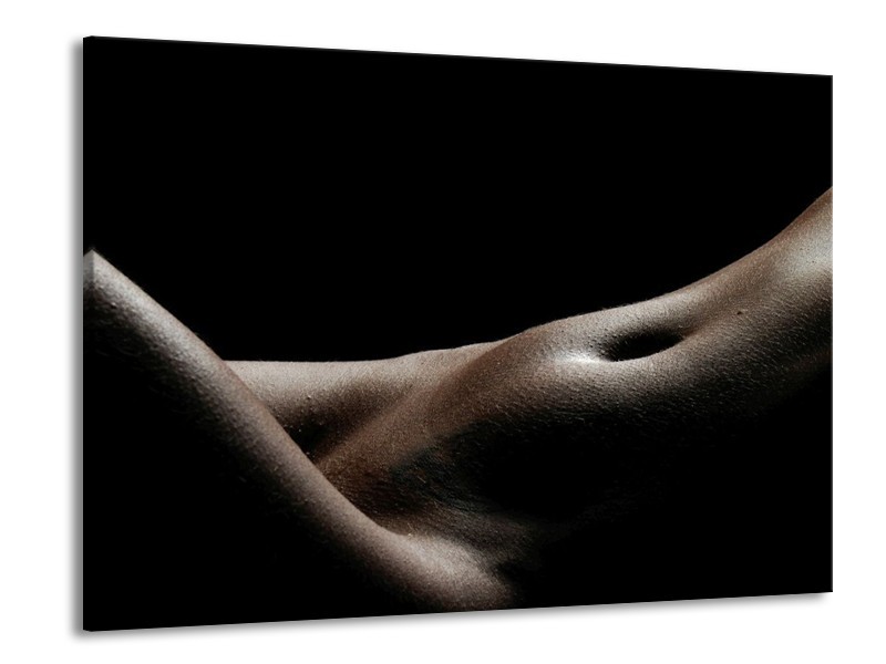 Canvas schilderij Lichaam | Zwart, Wit, Bruin | 100x70cm 1Luik