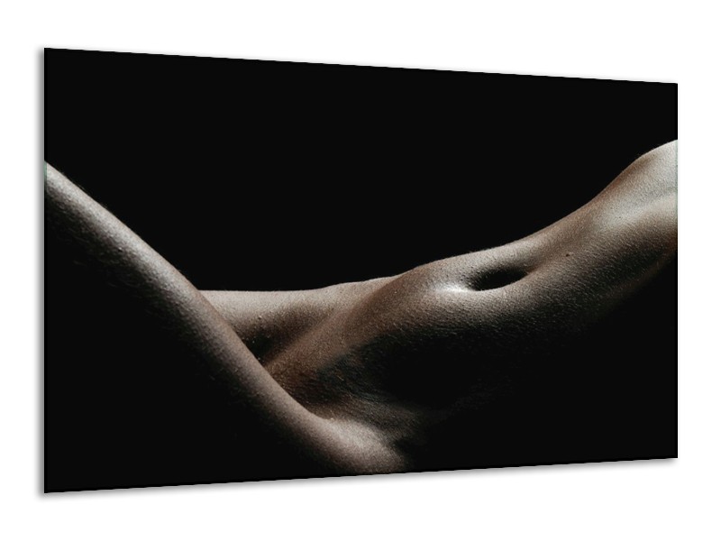 Canvas schilderij Lichaam | Zwart, Wit, Bruin | 120x70cm 1Luik