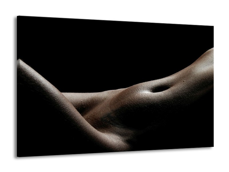Canvas schilderij Lichaam | Zwart, Wit, Bruin | 140x90cm 1Luik