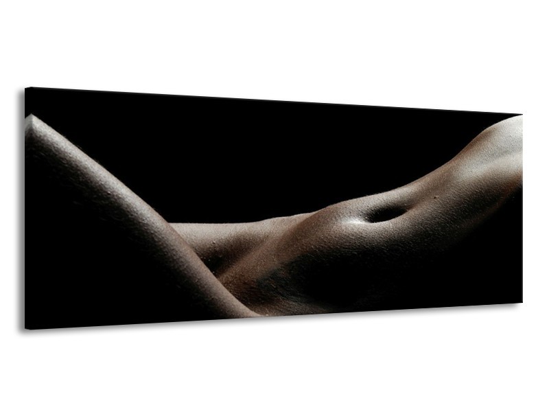 Canvas schilderij Lichaam | Zwart, Wit, Bruin | 145x58cm 1Luik