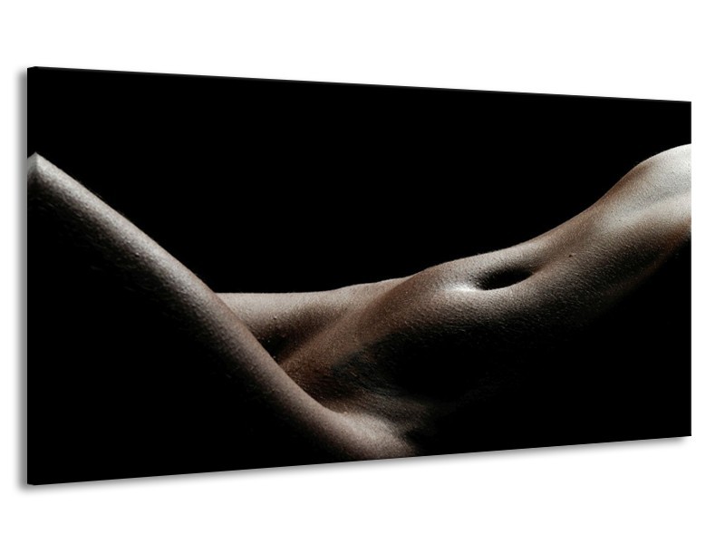 Canvas schilderij Lichaam | Zwart, Wit, Bruin | 170x90cm 1Luik