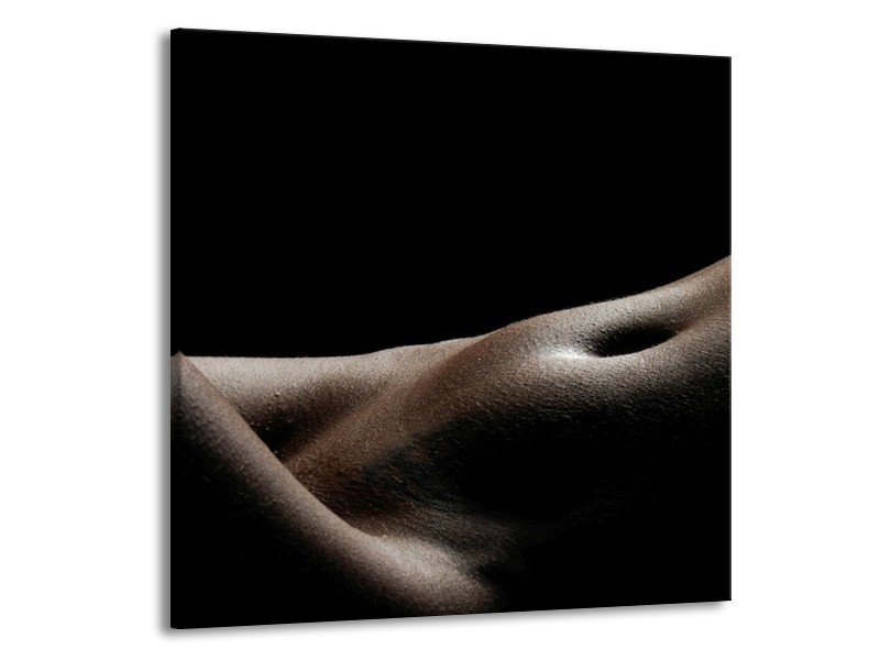 Glas schilderij Lichaam | Zwart, Wit, Bruin | 70x70cm 1Luik