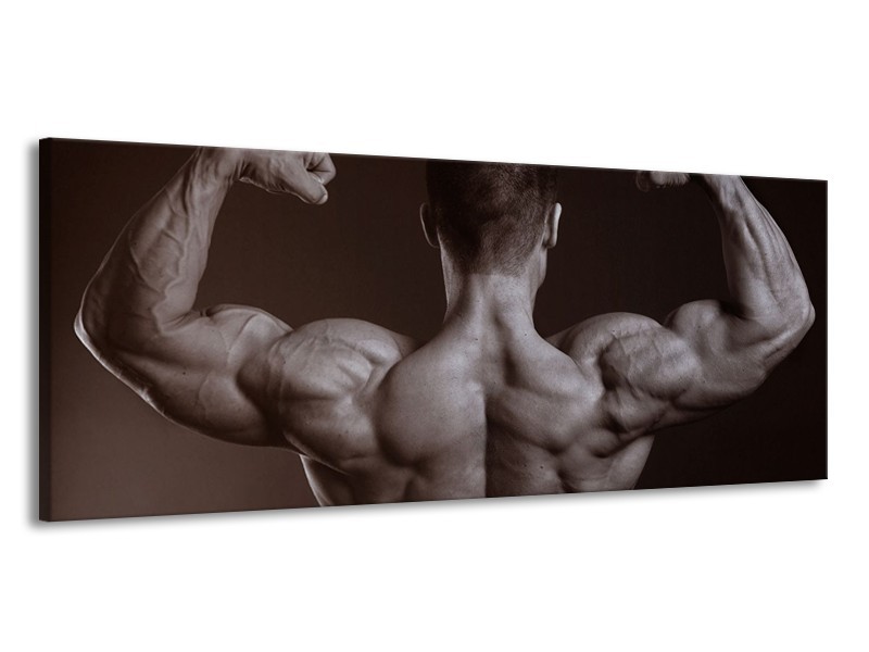 Canvas schilderij Man | Grijs, Zwart, Sepia | 145x58cm 1Luik