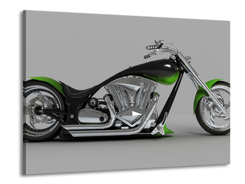 Glas schilderij Motor | Groen, Grijs, Zwart | 100x70cm 1Luik