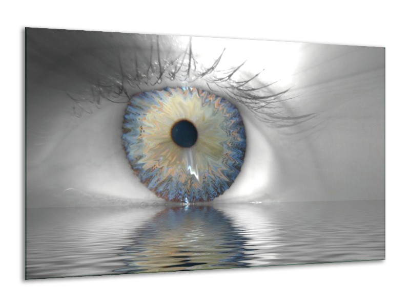 Canvas schilderij Ogen | Grijs, Wit, Blauw | 120x70cm 1Luik