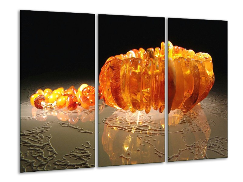 Canvas schilderij Macro | Oranje, Geel, Zwart | 120x80cm 3Luik