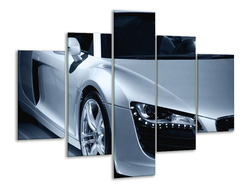 Glas schilderij Auto | Grijs, Zwart, Grijs | 100x70cm 5Luik