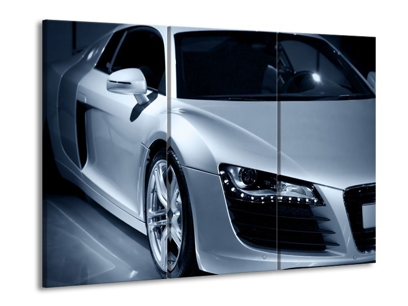 Glas schilderij Auto | Grijs, Zwart, Grijs | 90x60cm 3Luik