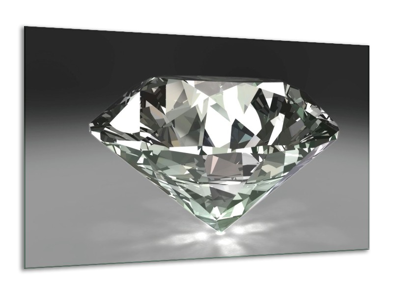 Canvas schilderij Diamant | Grijs, Zilver, Wit | 120x70cm 1Luik