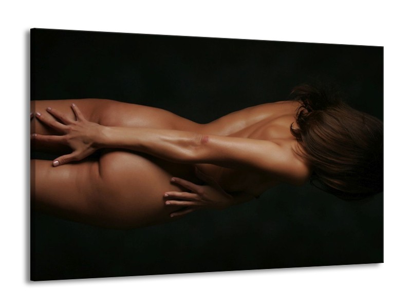 Canvas schilderij Vrouw | Bruin, Zwart | 140x90cm 1Luik