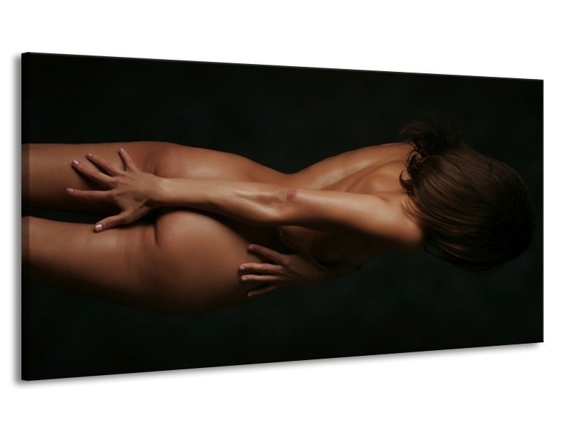Canvas schilderij Vrouw | Bruin, Zwart | 170x90cm 1Luik