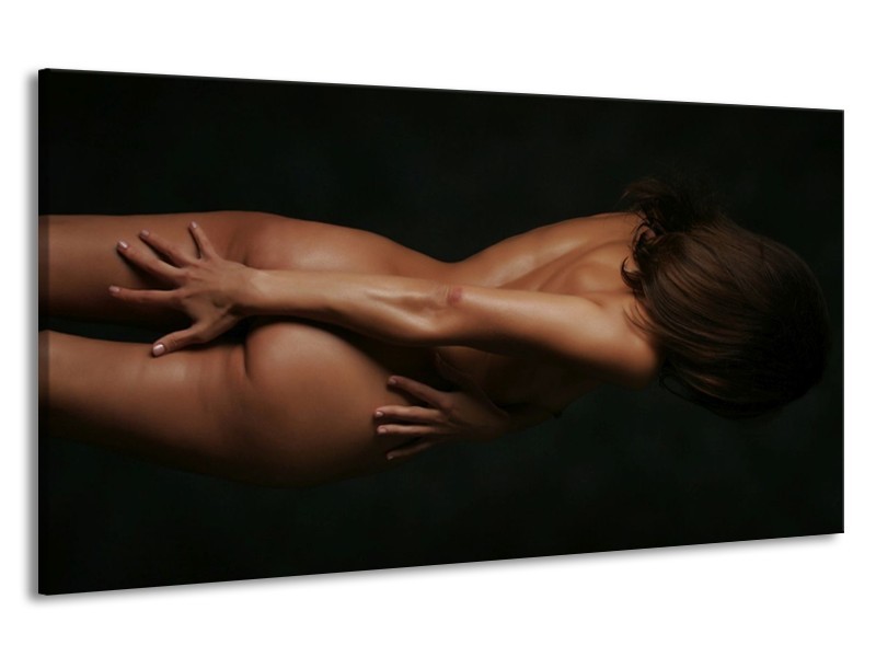 Canvas schilderij Vrouw | Bruin, Zwart | 190x100cm 1Luik