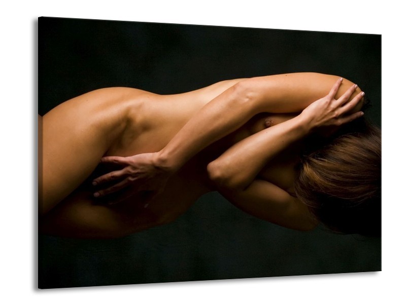 Canvas schilderij Vrouw | Bruin, Zwart | 100x70cm 1Luik