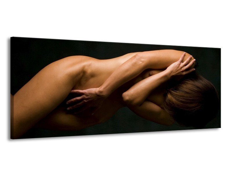Canvas schilderij Vrouw | Bruin, Zwart | 145x58cm 1Luik