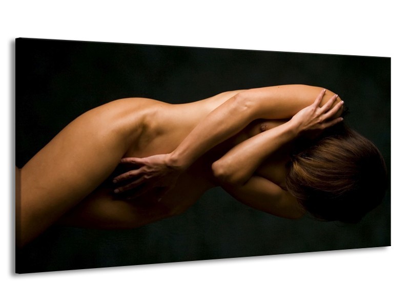 Canvas schilderij Vrouw | Bruin, Zwart | 170x90cm 1Luik