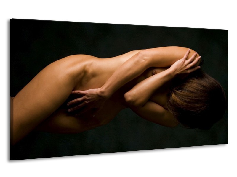 Canvas schilderij Vrouw | Bruin, Zwart | 190x100cm 1Luik
