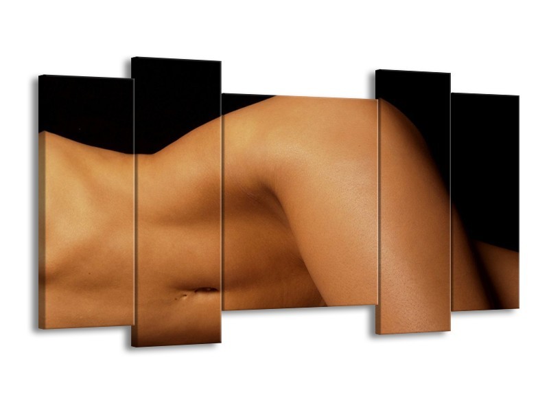 Canvas schilderij Lichaam | Zwart, Bruin | 120x65 5Luik