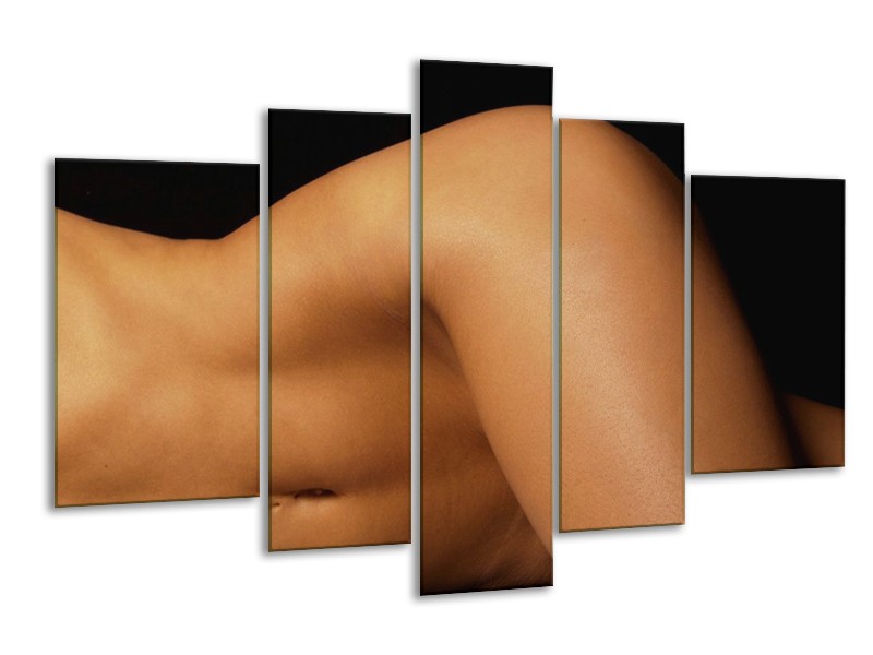 Canvas schilderij Lichaam | Zwart, Bruin | 170x100cm 5Luik