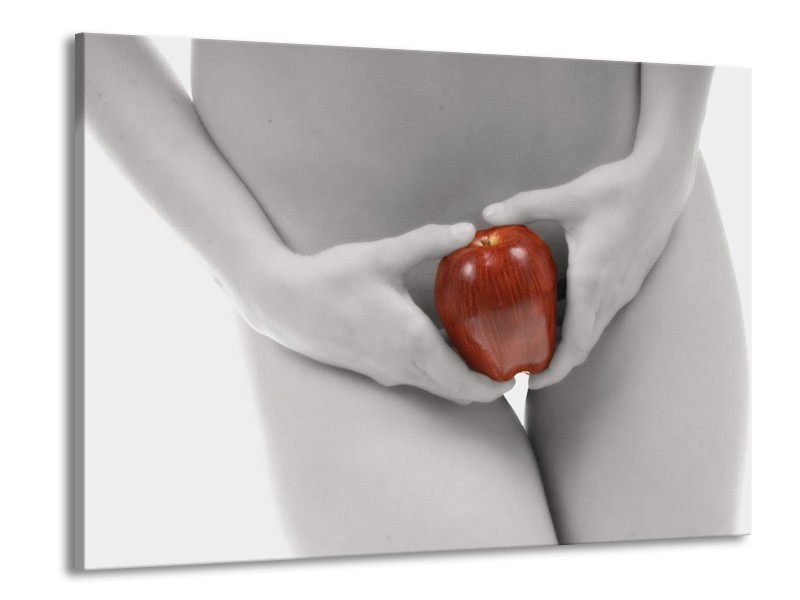 Canvas schilderij Appel | Rood, Grijs, Wit | 100x70cm 1Luik