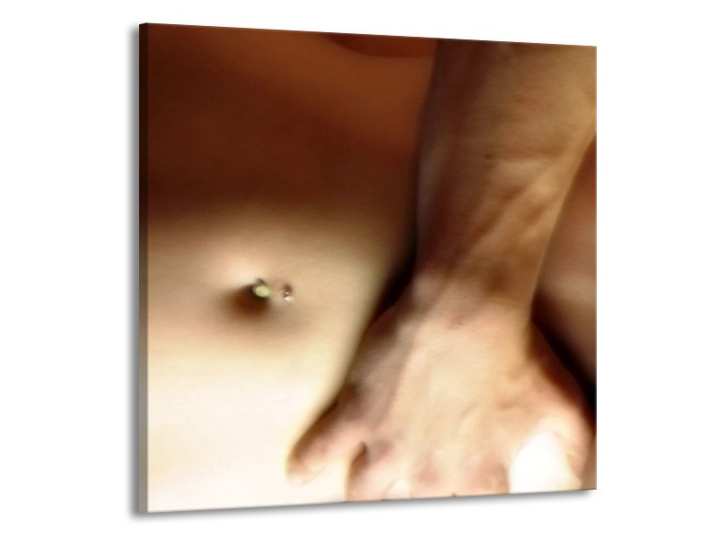 Glas schilderij Lichaam | Crème, Bruin | 50x50cm 1Luik