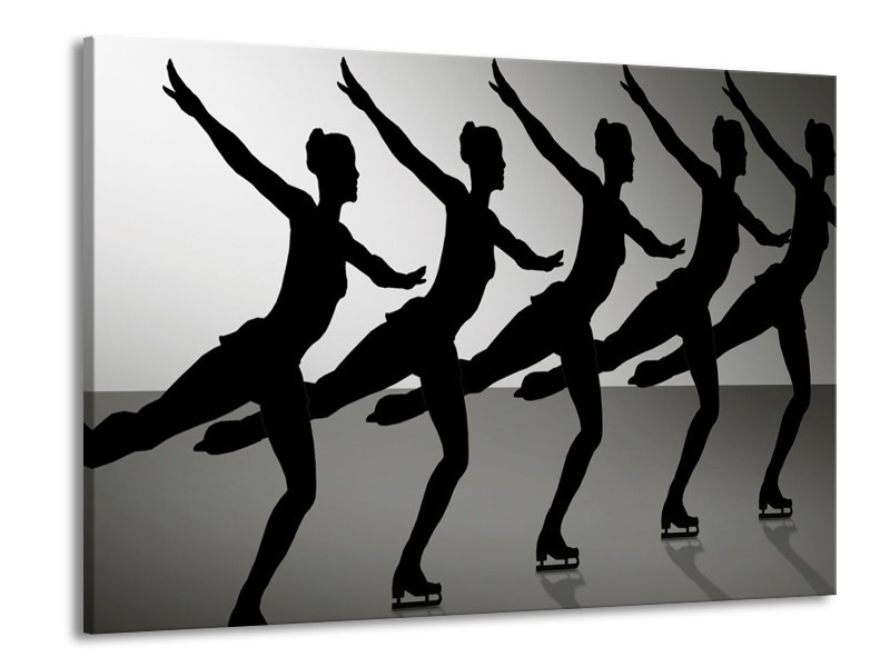 Glas schilderij Dansen | Zwart, Wit, Grijs | 100x70cm 1Luik